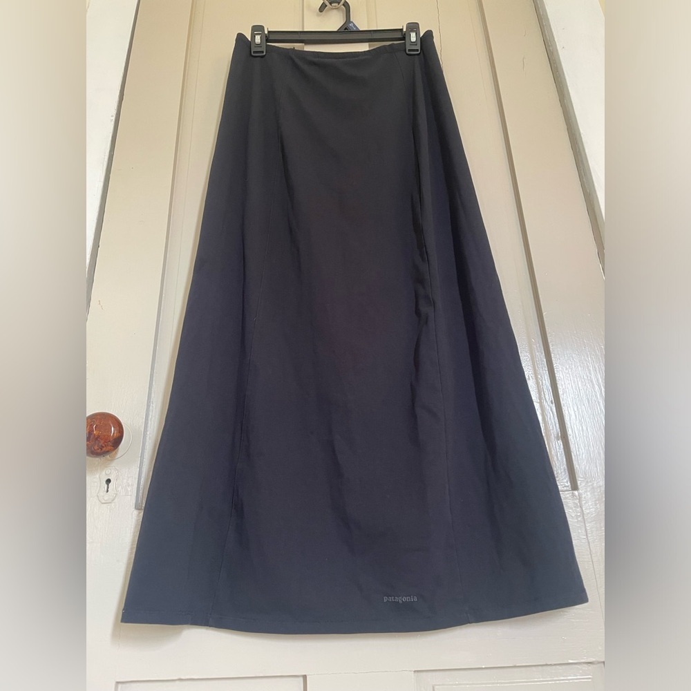 Patagonia Black Maxi A-Line Skirt Comfortable Casual Stretchy Cotton Cute Trend - Picture 3 of 16